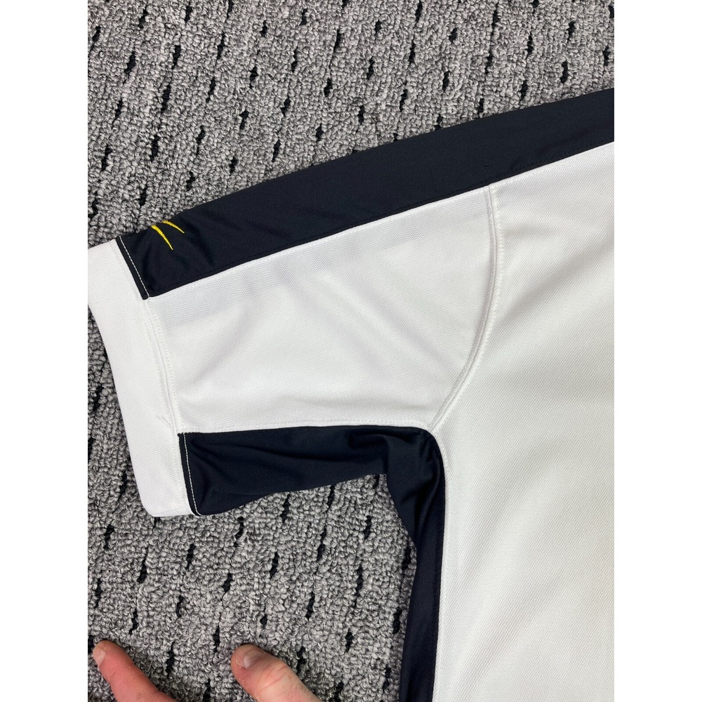 Reebok Play‎ Dry Large White Black Polo Zip-Up - Picture 8 of 11